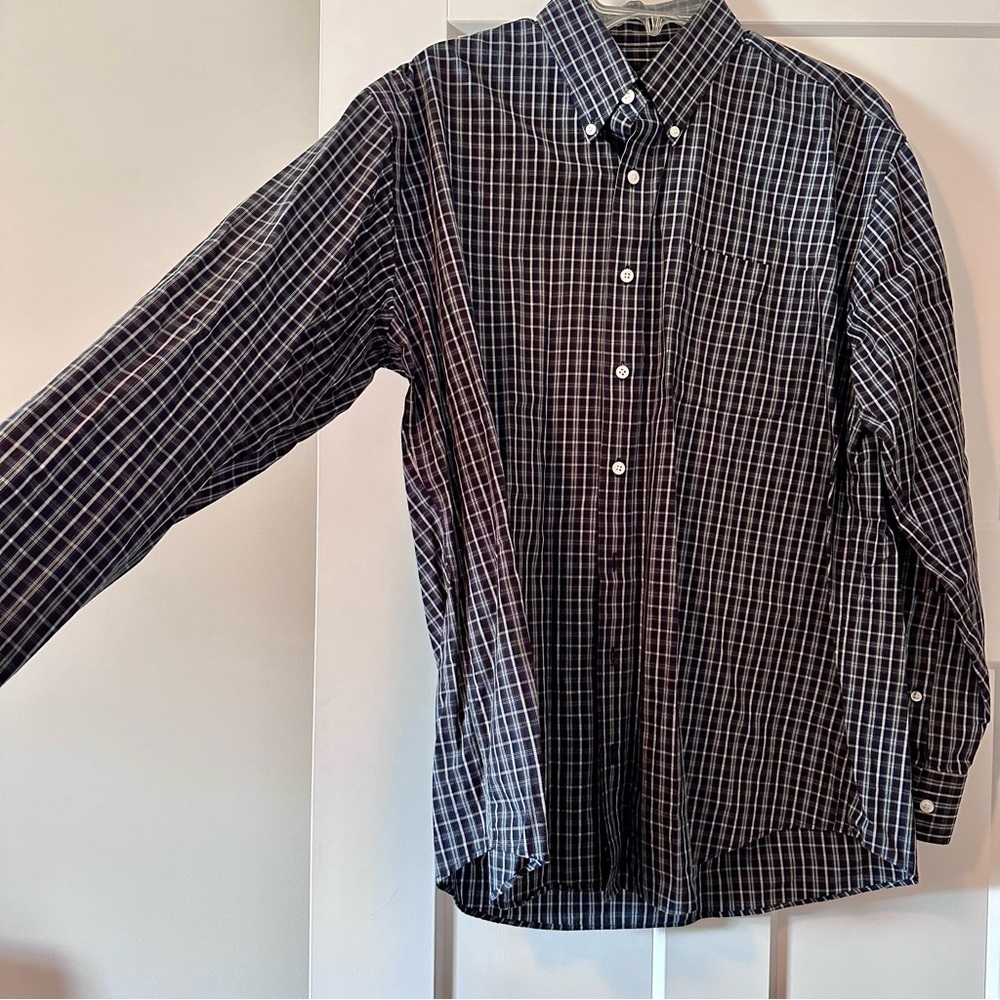 Nautica Classic Fit Plaid Button Down Shirt 16 1/2 34/35